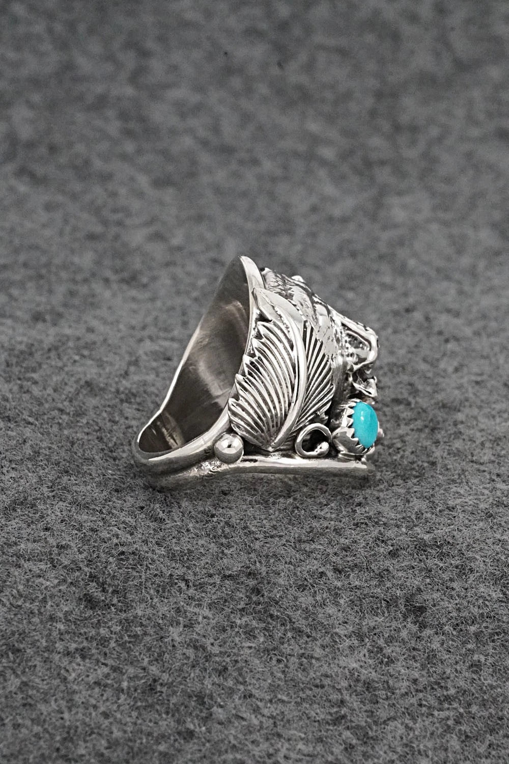 Turquoise & Sterling Silver Ring - Darrell Morgan - Size 10