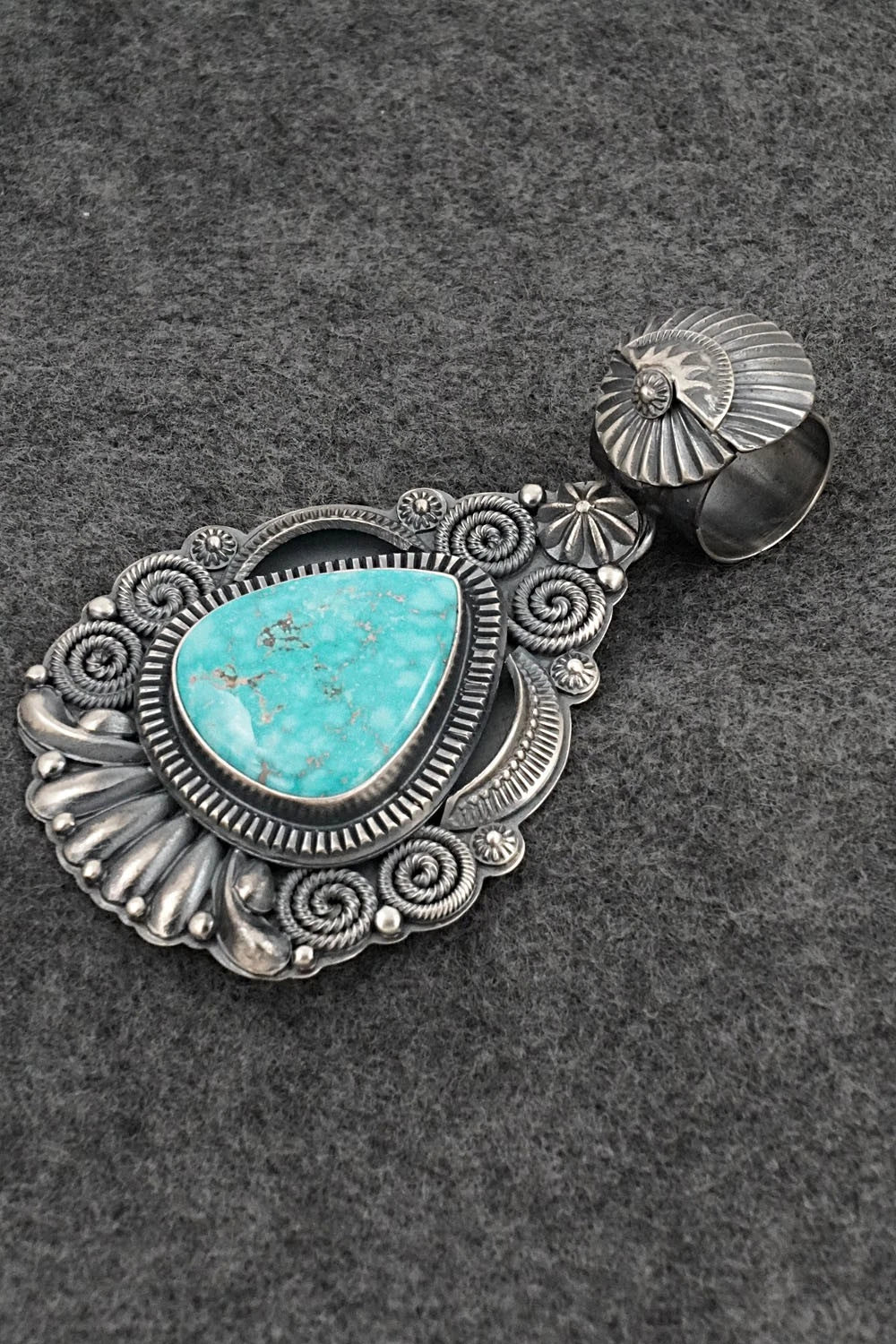 Turquoise & Sterling Silver Pendant - Delbert Gordon