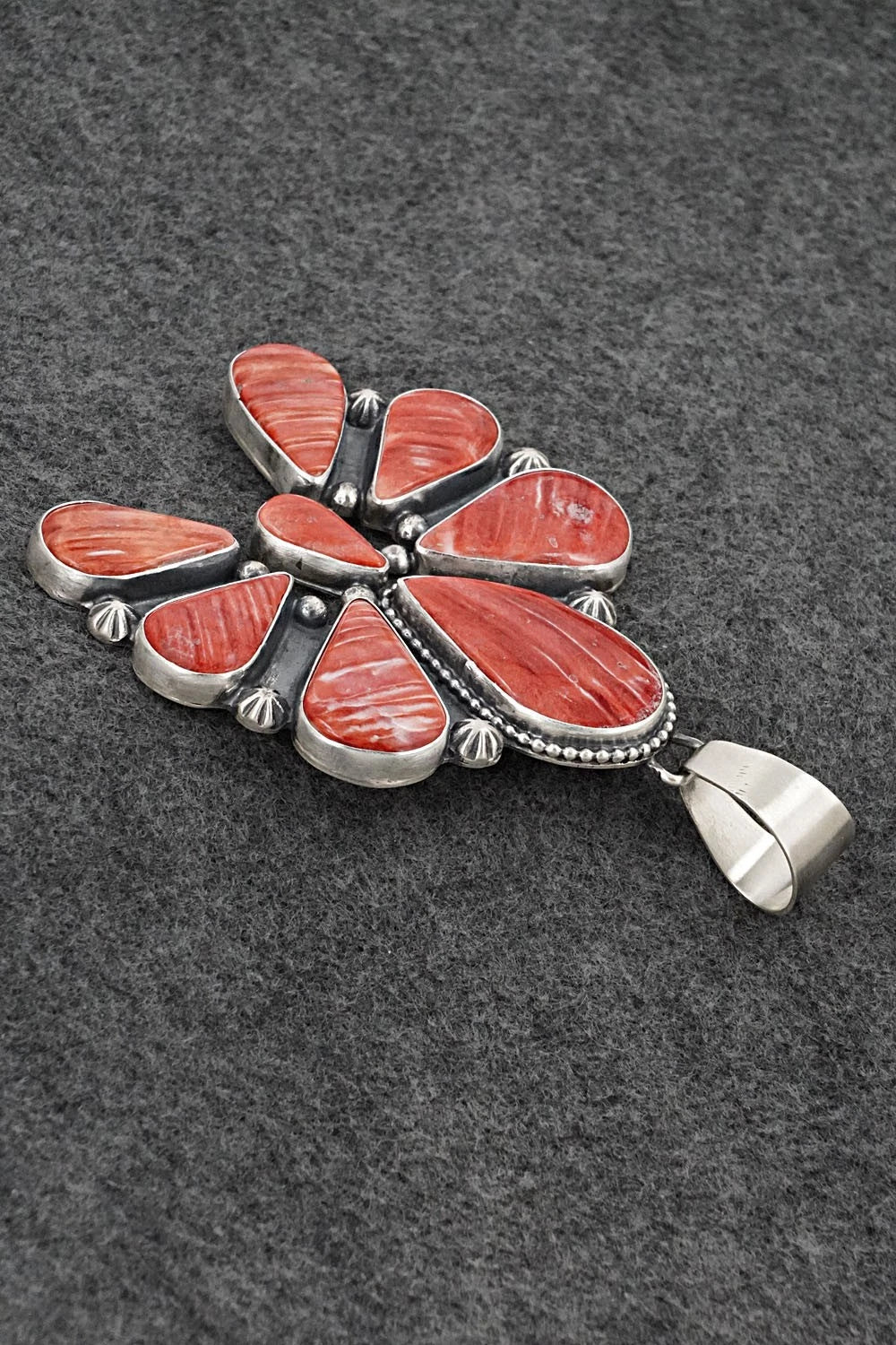 Spiny Oyster & Sterling Silver Pendant - Bobby Johnson