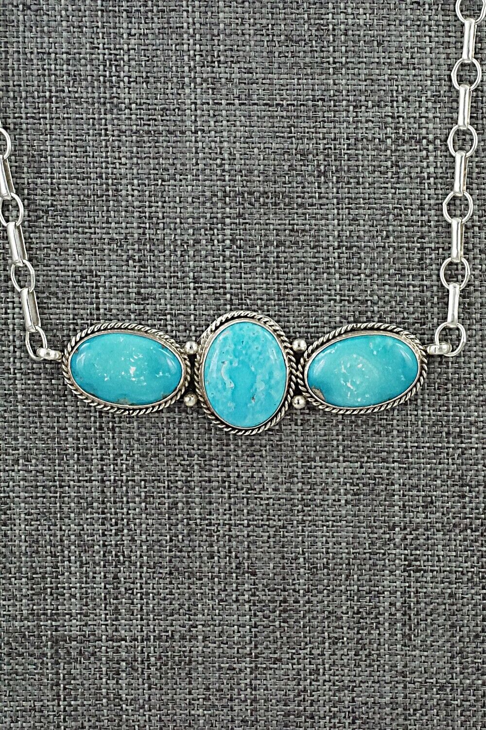Turquoise & Sterling Silver Necklace and Earrings Set - Rena Begay