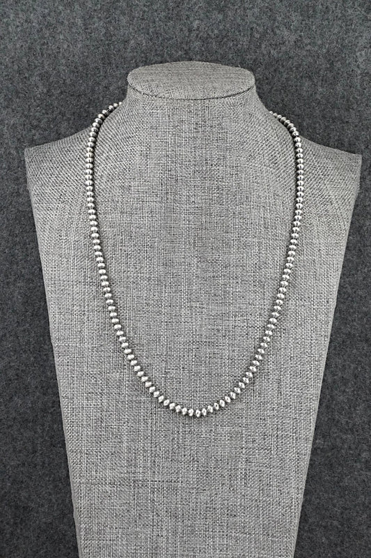 Sterling Silver Navajo Pearl Necklace 18" - Dorinda Mariano