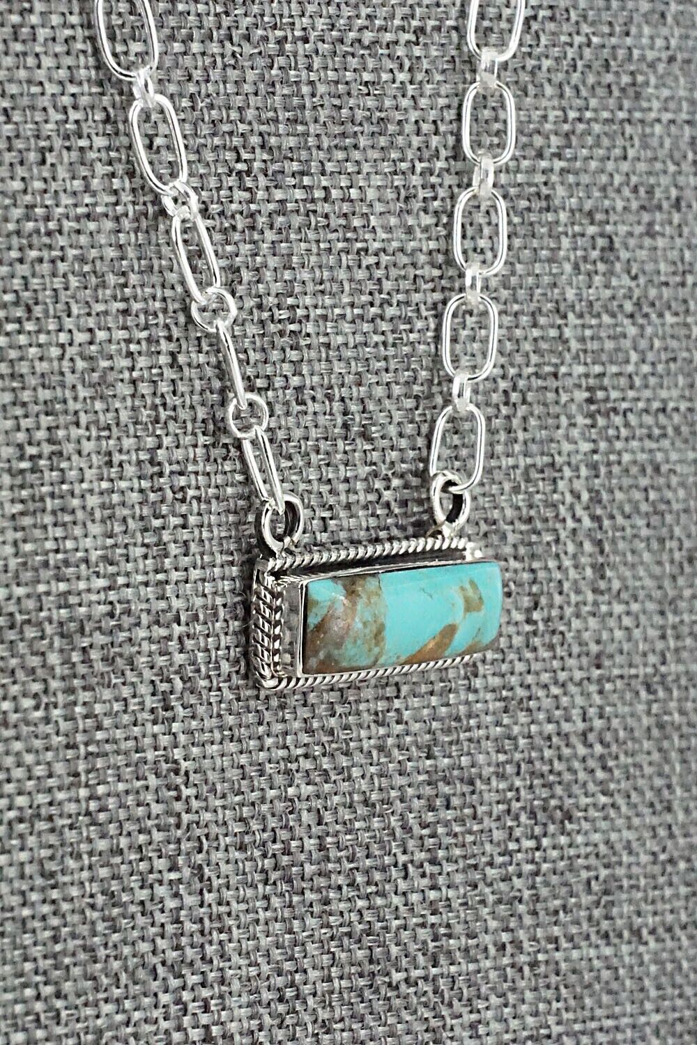 Turquoise & Sterling Silver Necklace - Arlene Lewis