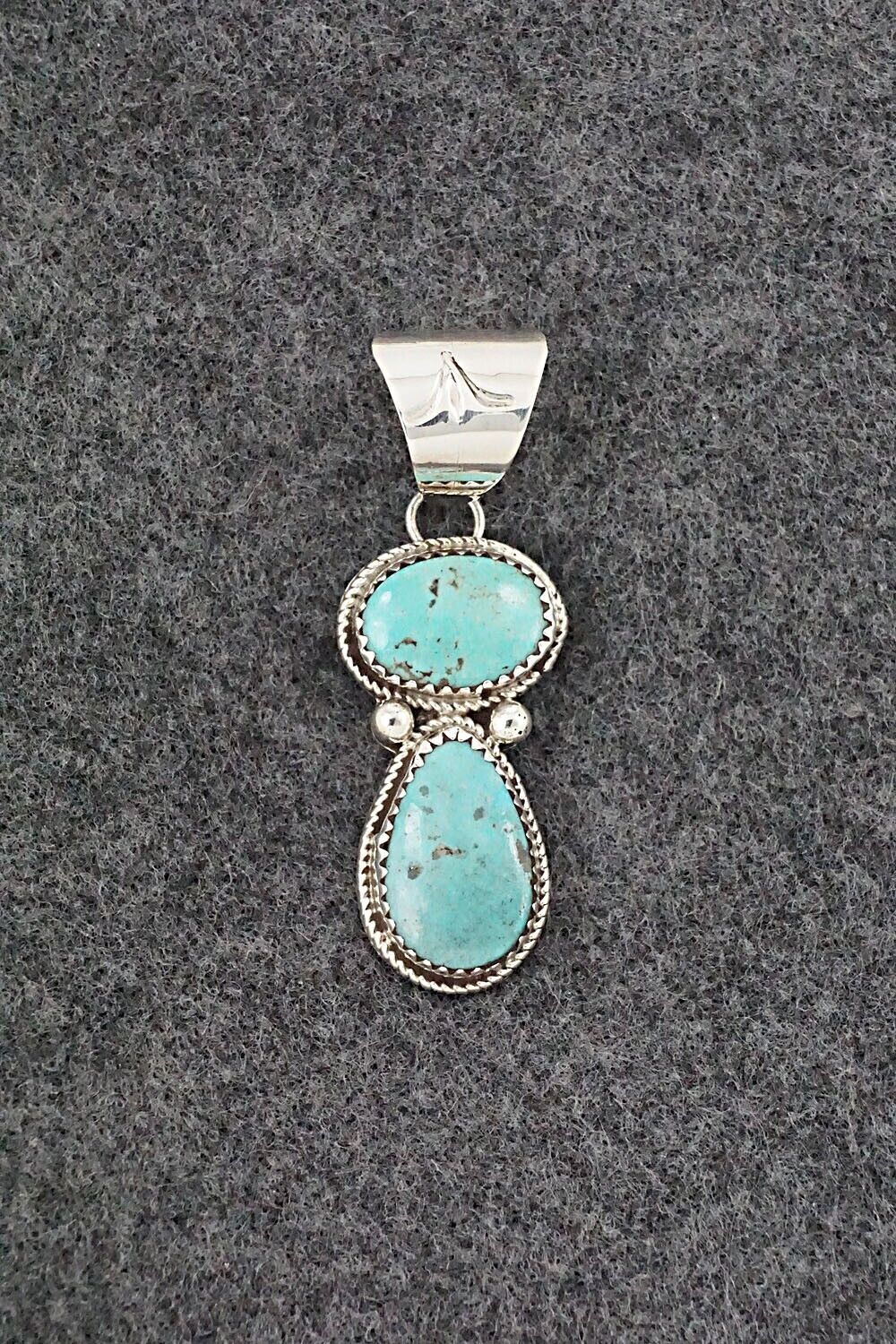 Turquoise & Sterling Silver Pendant - Ernest Hawthorne