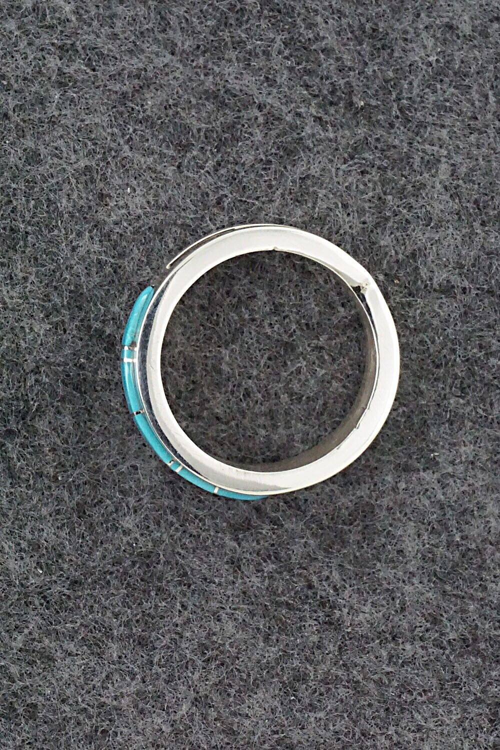 Turquoise & Sterling Silver Inlay Ring - Wilbert Muskett Jr. - Size 9