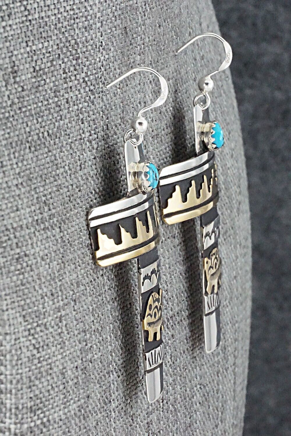 Turquoise & Sterling Silver Earrings - Rosita Singer
