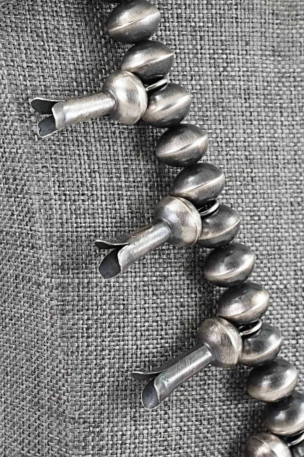 Sterling Silver Navajo Pearl Squash Blossom Necklace - Presley Haley