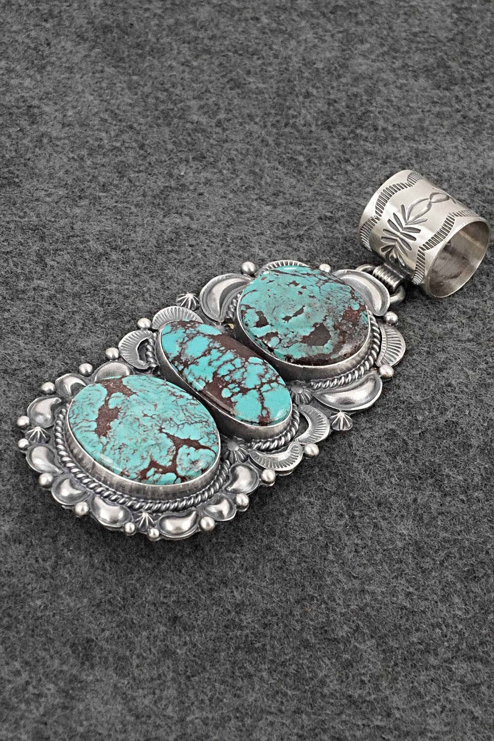 Turquoise & Sterling Silver Pendant - Raymond Delgarito