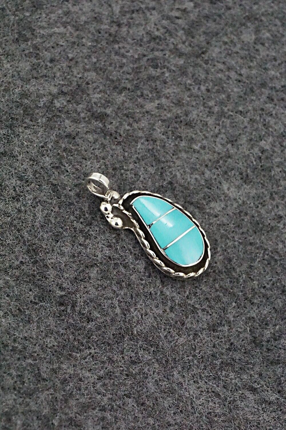 Turquoise & Sterling Silver Pendant - Susie Lowsayatee