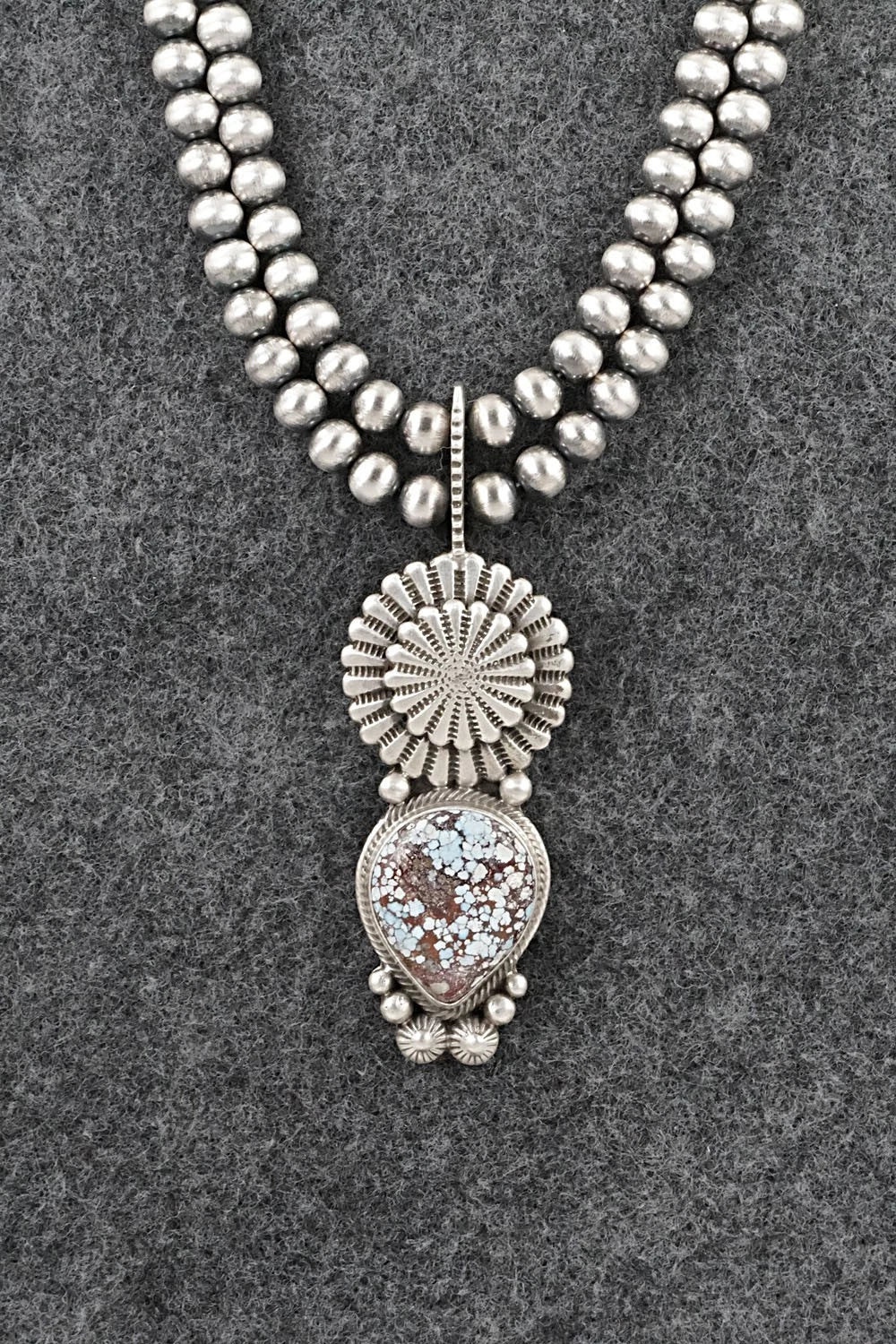 Turquoise & Sterling Silver Necklace - Tom Lewis