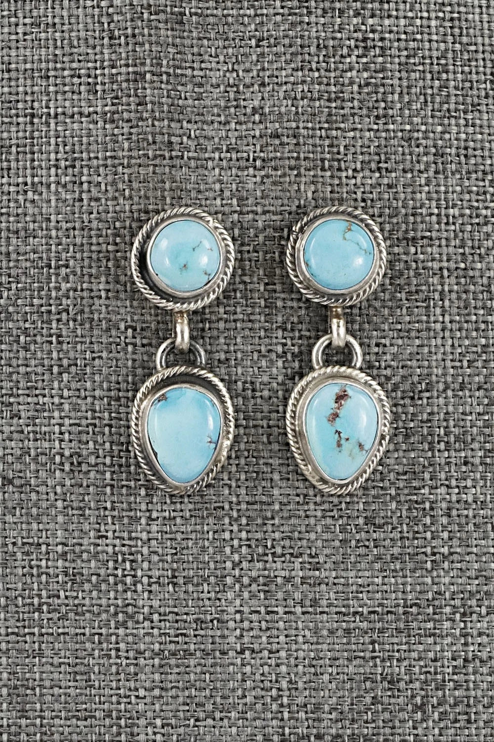 Turquoise & Sterling Silver Necklace and Earrings Set - Kathleen Livingston