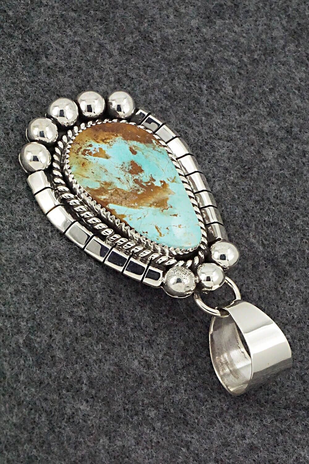 Turquoise and Sterling Silver Pendant - Elroy Chavez