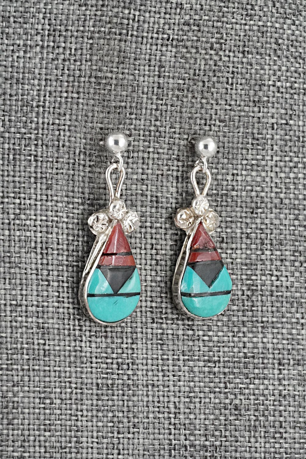 Multi Stone Inlay & Sterling Silver Earrings - Ola Eriacho