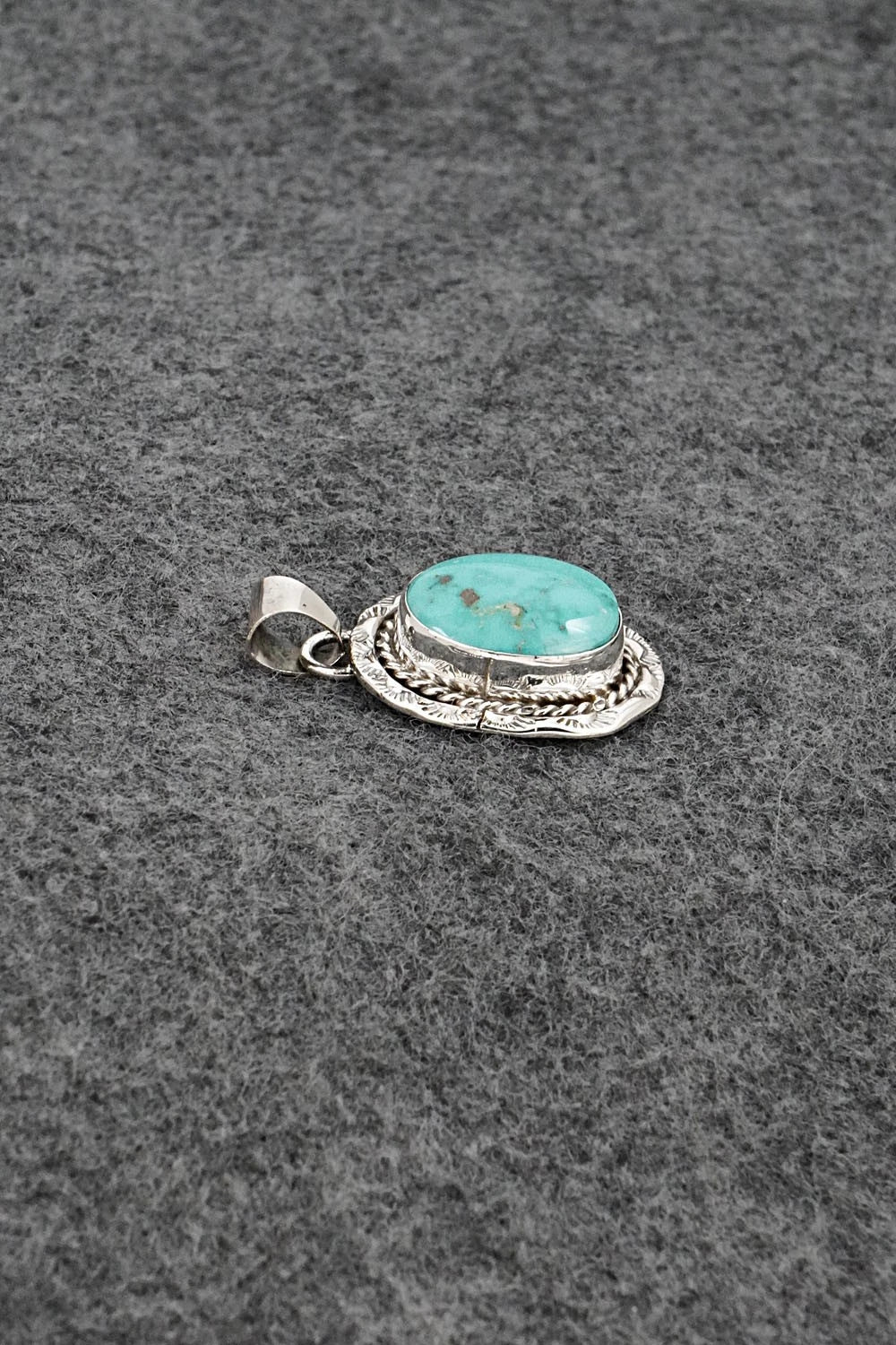 Turquoise and Sterling Silver Pendant - Gene Martinez