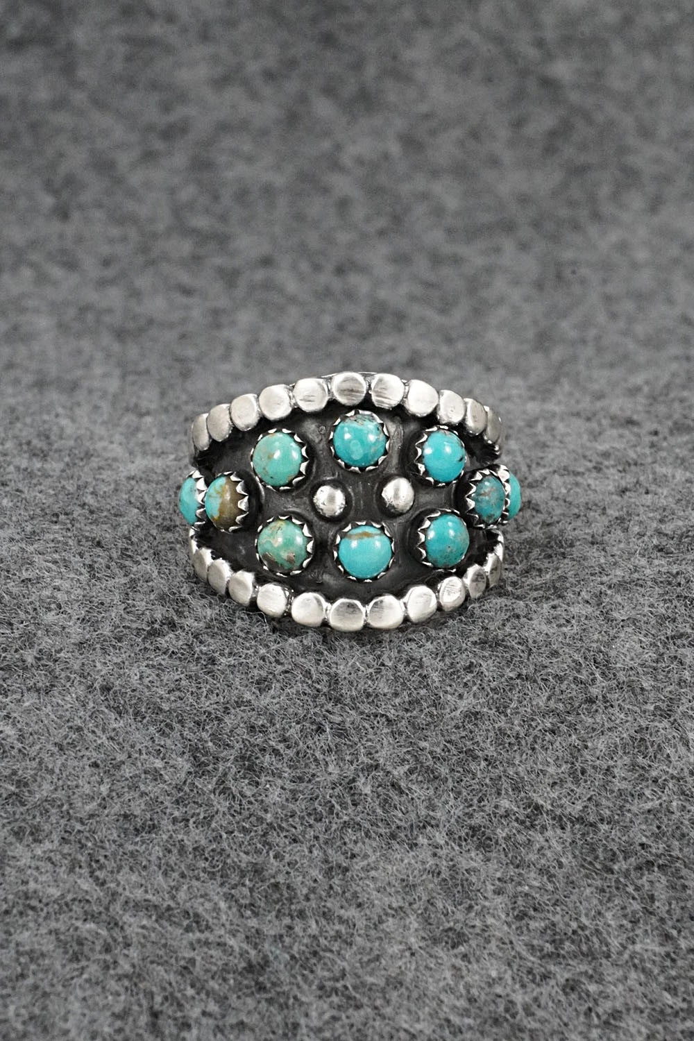 Turquoise & Sterling Silver Ring - Harry B. Yazzie - Size 8