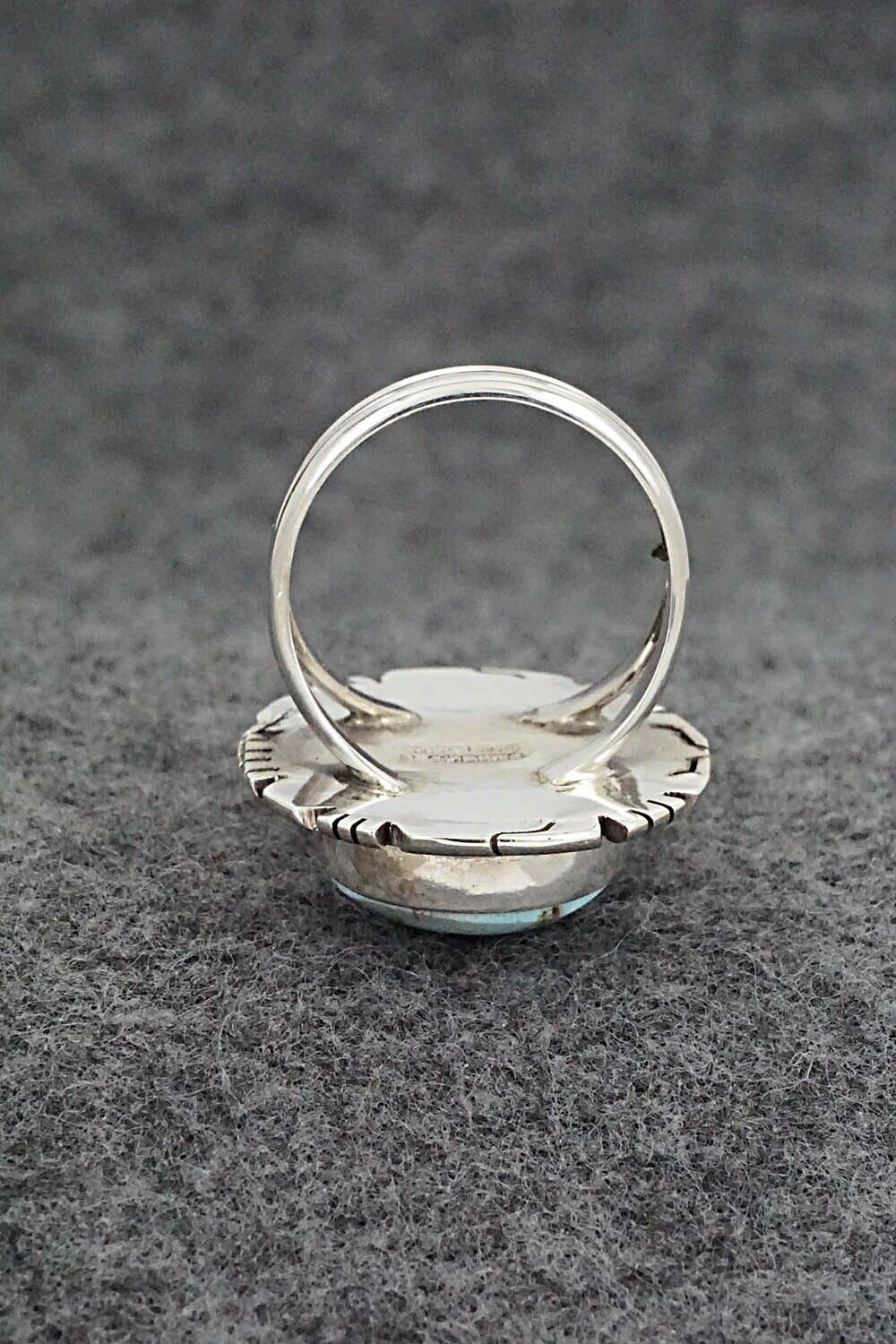 Turquoise & Sterling Silver Ring - Peggy Skeets - Size 7.5