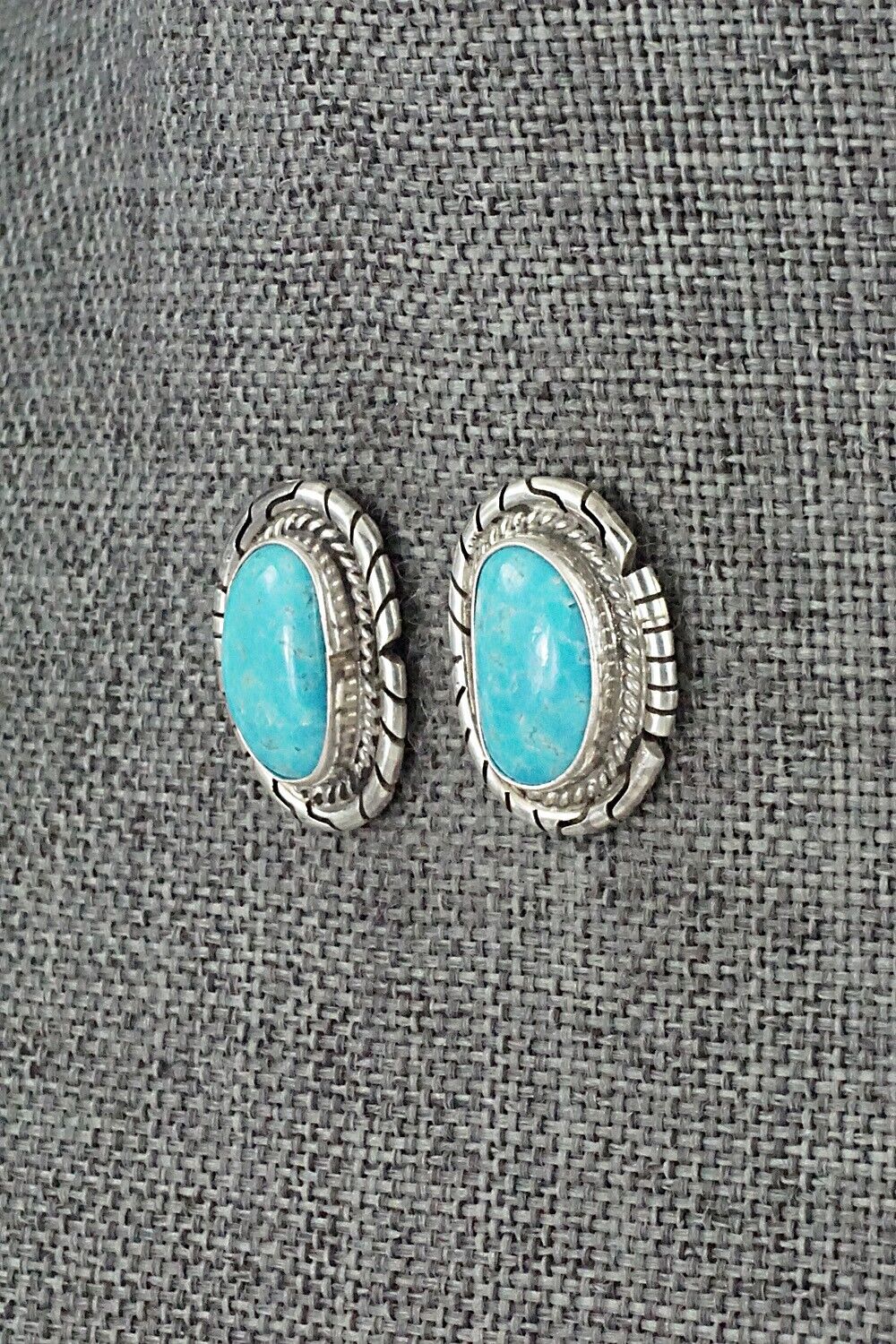 Turquoise & Sterling Silver Earrings - Peggy Skeets