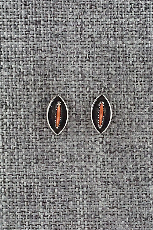 Coral & Sterling Silver Earrings - Fernando Othole