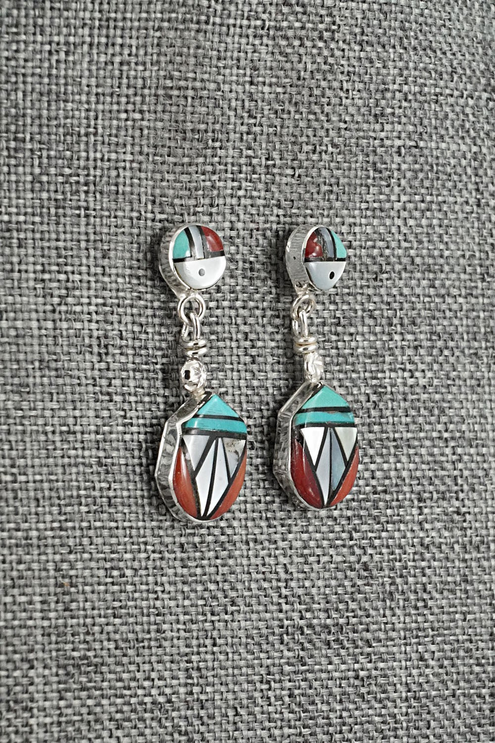 Multi Stone Inlay & Sterling Silver Earrings - Ola Eriacho