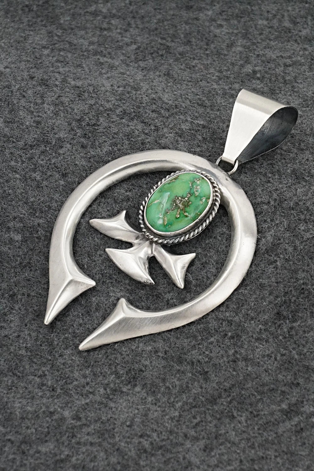 Turquoise & Sterling Silver Pendant - Eugene Gruber