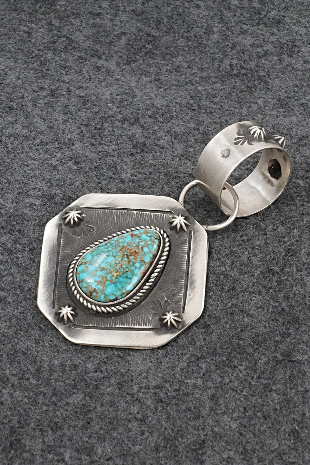 Turquoise & Sterling Silver Pendant - Elvira Bill