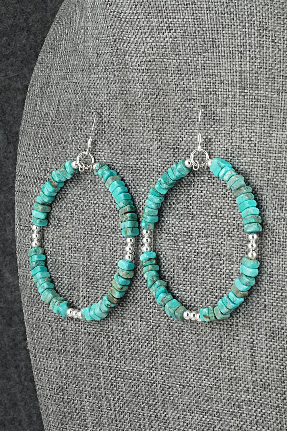 Turquoise & Sterling Silver Earrings - Doreen Jake