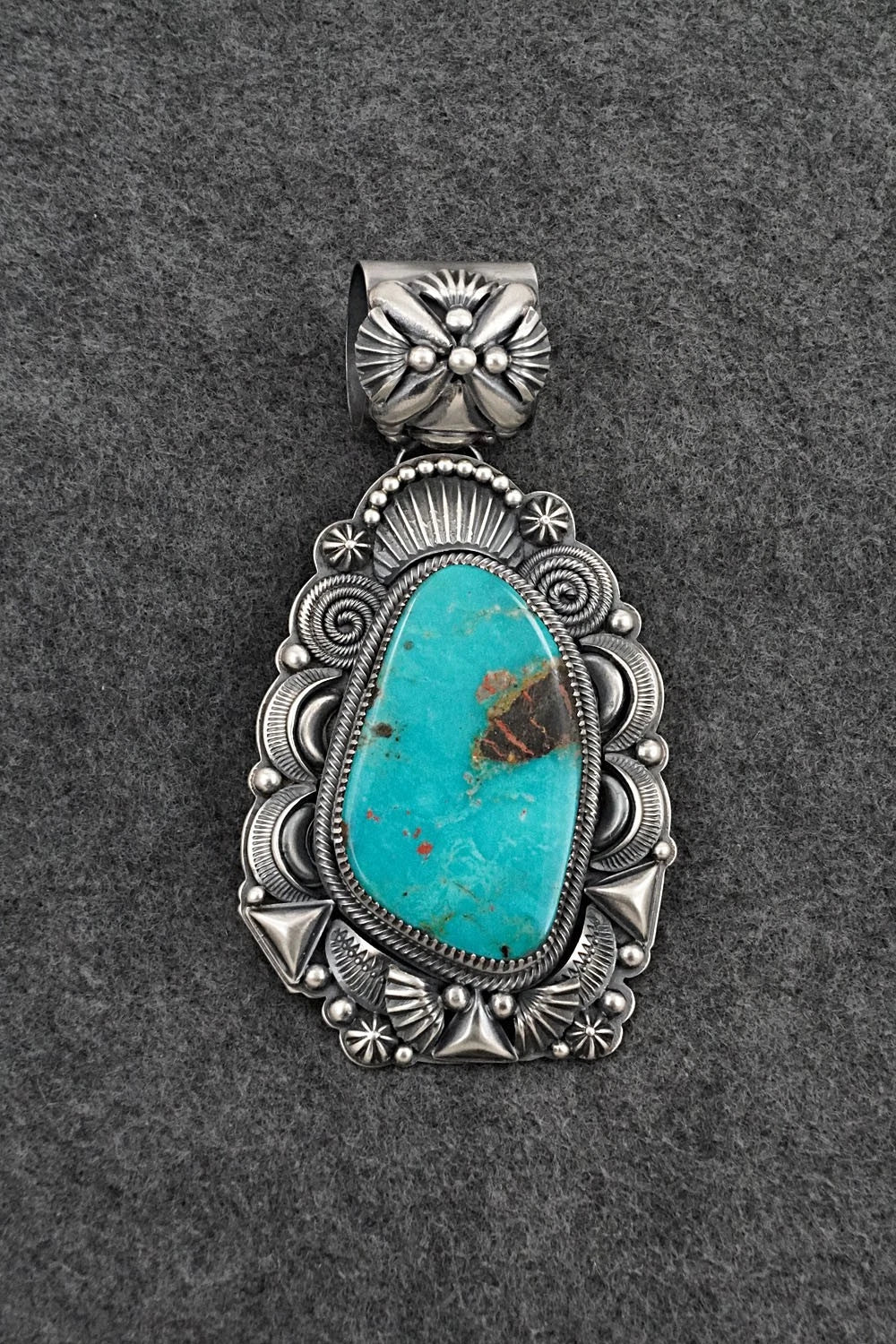 Turquoise & Sterling Silver Pendant - Delbert Gordon