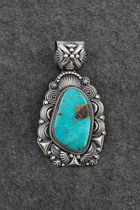 Turquoise & Sterling Silver Pendant - Delbert Gordon