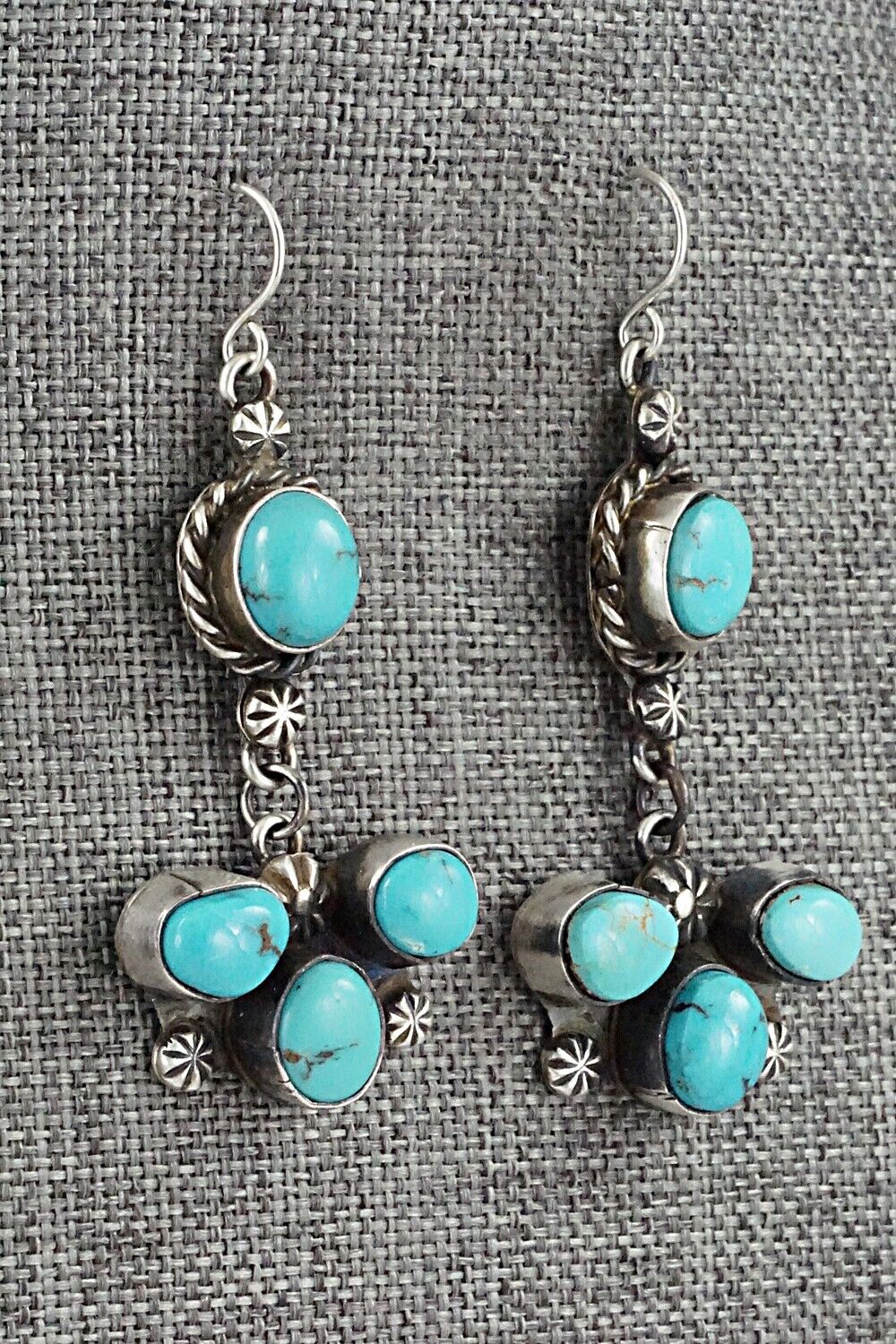 Turquoise & Sterling Silver Earrings - Wilson Dawes