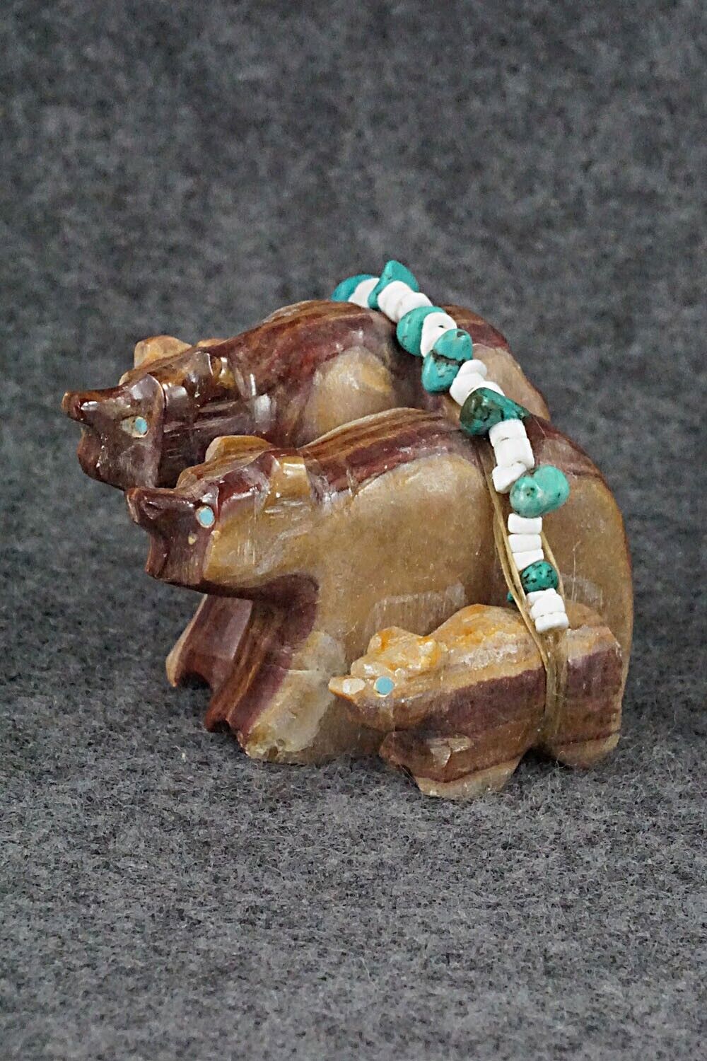 Bear Family Zuni Fetish Carving - Tim Lementino