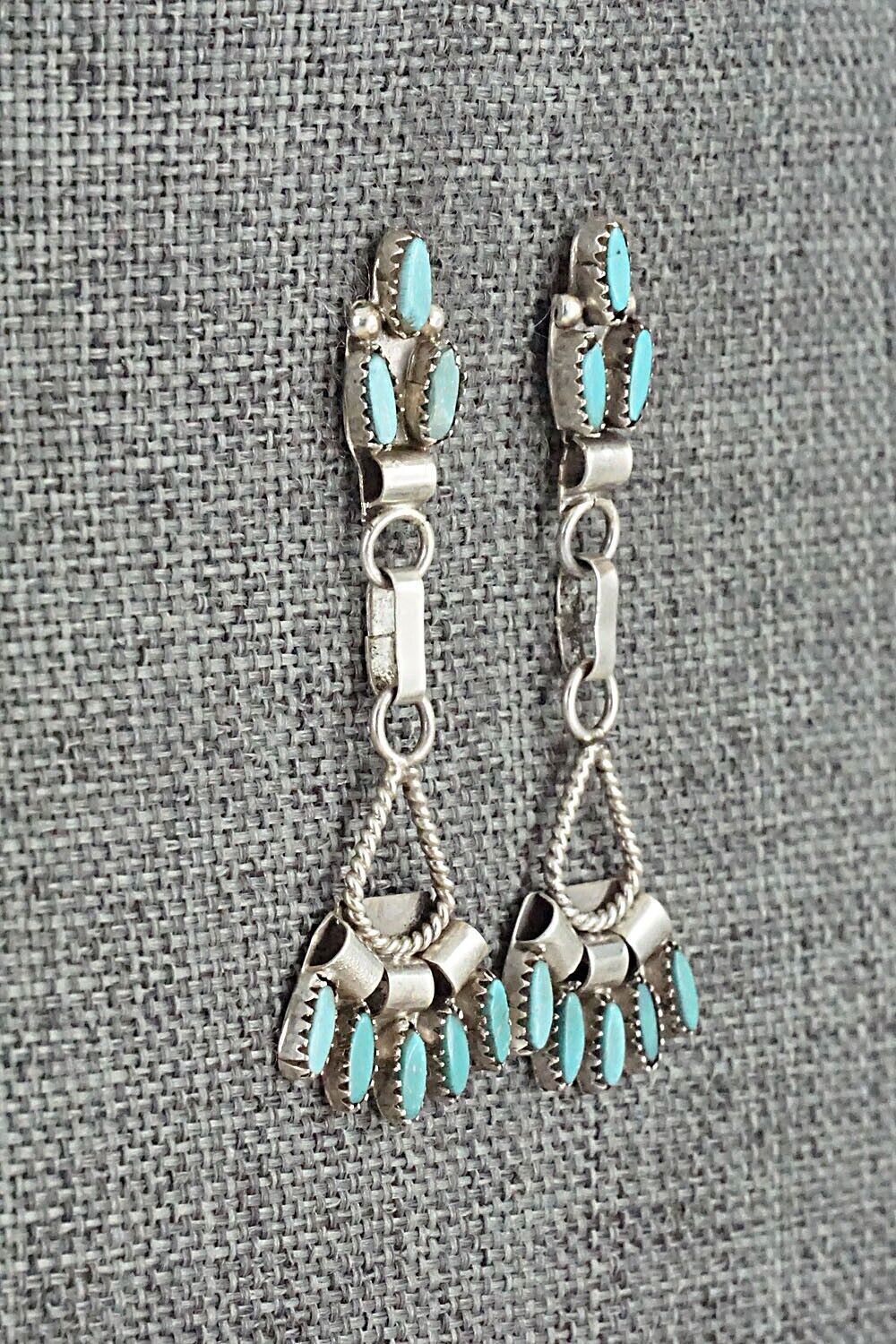 Turquoise & Sterling Silver Necklace and Earrings Set - Evonne Hustito