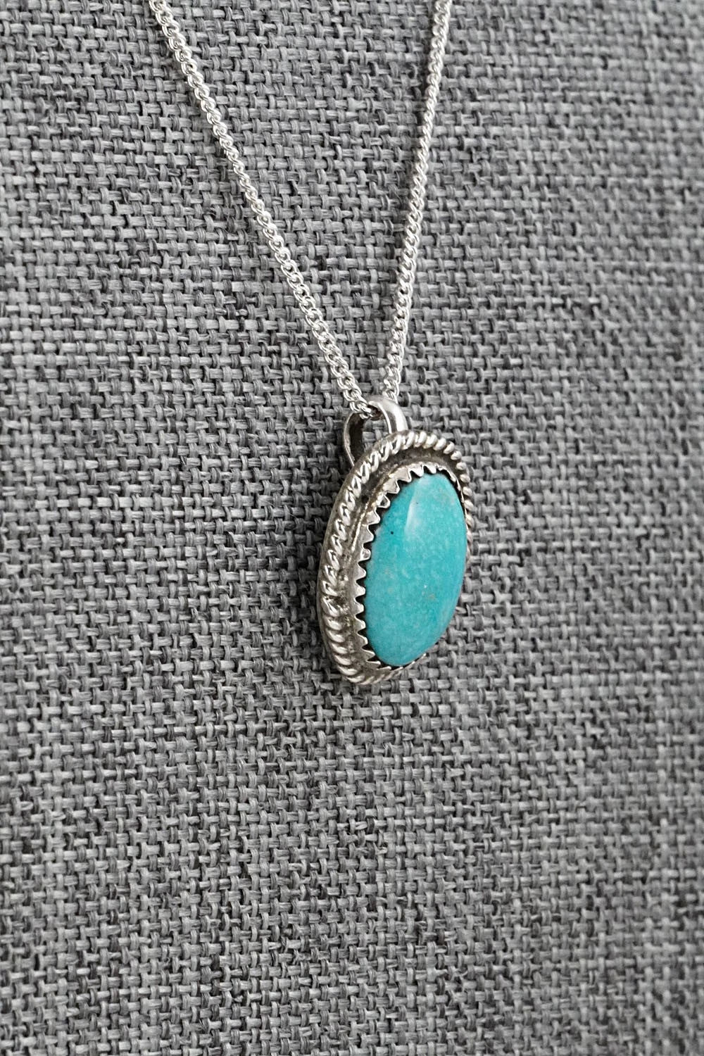 Turquoise & Sterling Silver Necklace and Earrings Set - Murray Hannaweeka