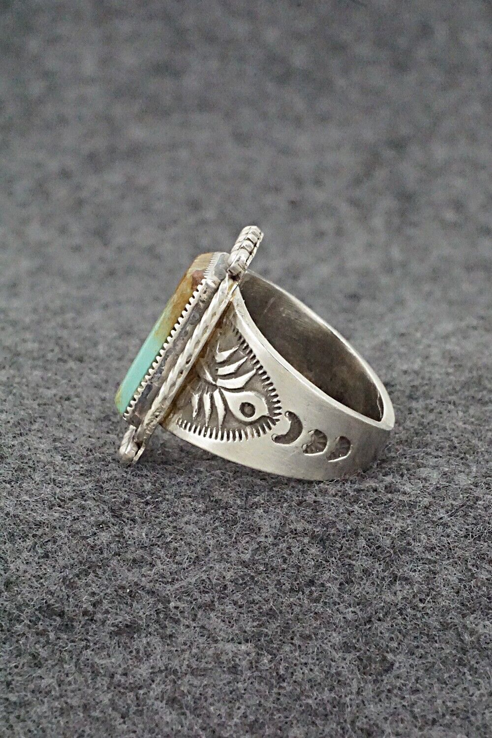 Turquoise & Sterling Silver Ring - Adrienne Gordon - Size 9