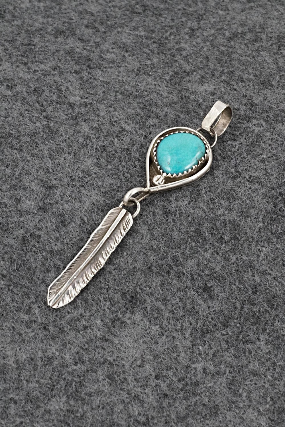 Turquoise & Sterling Silver Pendant - Priscilla Reeder