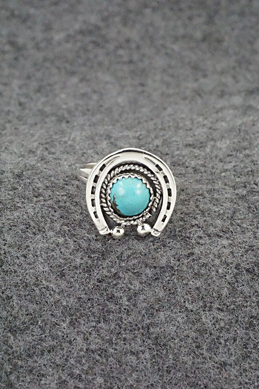 Turquoise & Sterling Silver Ring - Alice Rose Saunders - Size 7.5