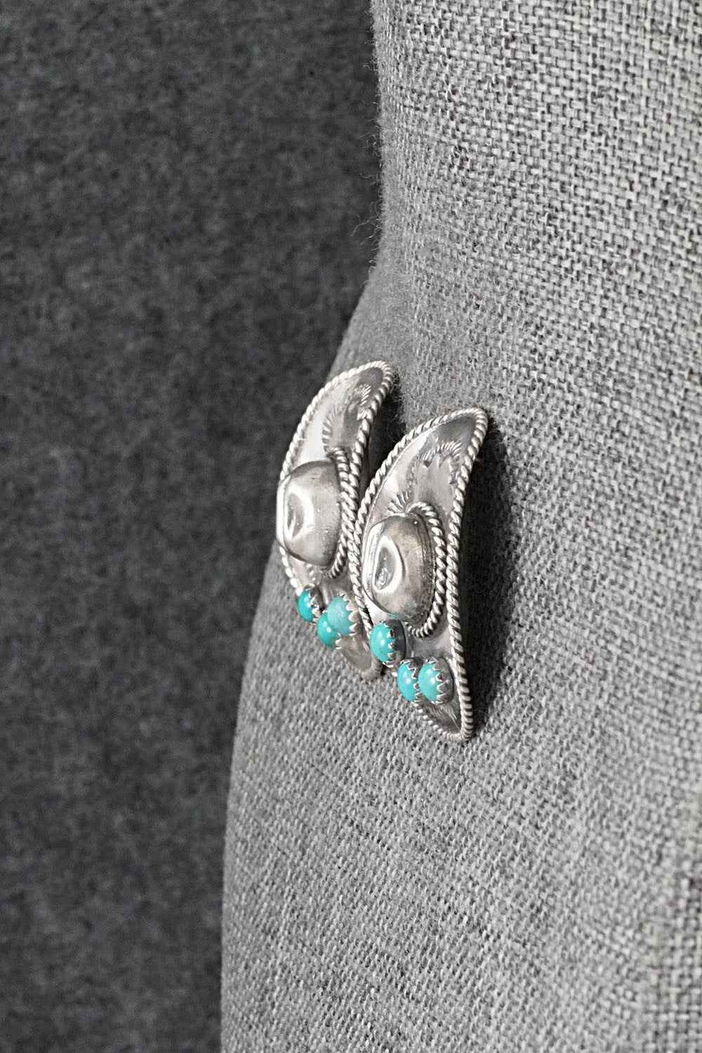 Turquoise & Sterling Silver Earrings - Bobby Platero