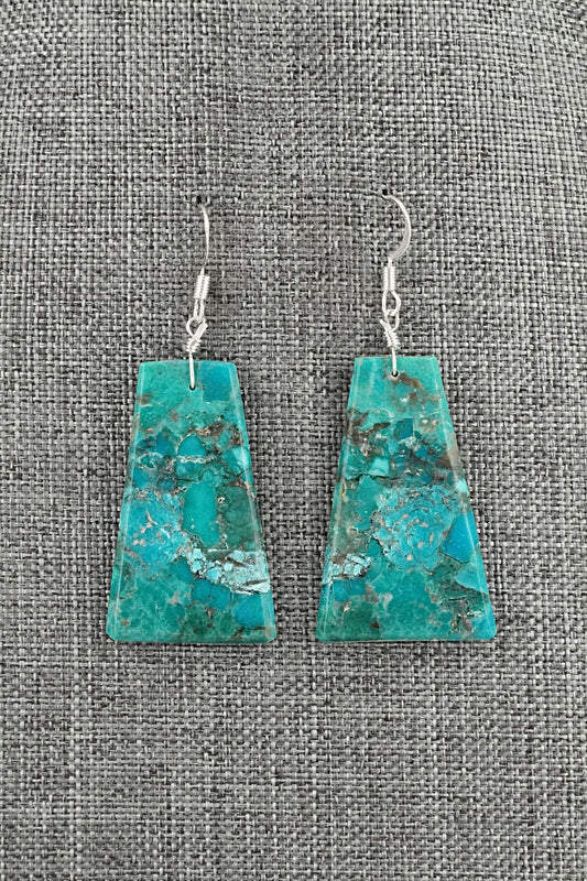 Turquoise & Sterling Silver Earrings - Lupe Lovato