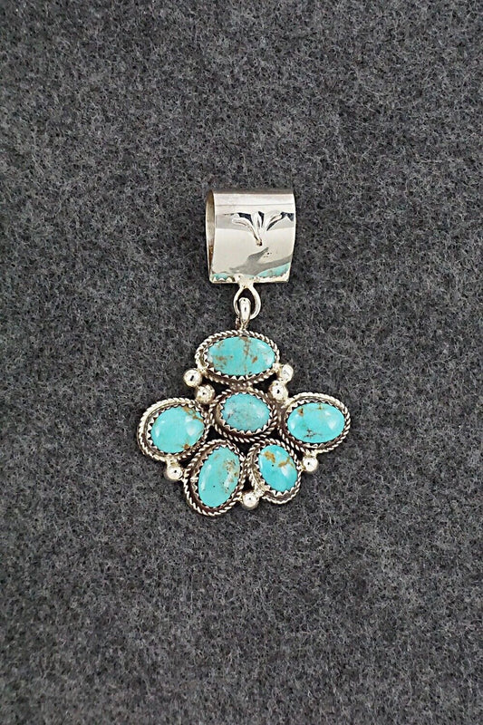 Turquoise & Sterling Silver Pendant - Ernest Hawthorne