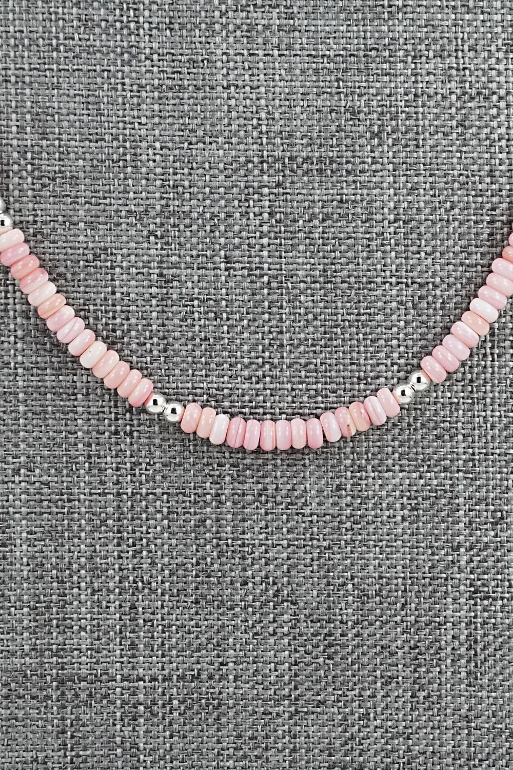 Pink Conch & Sterling Silver Necklace 18" - Doreen Jake