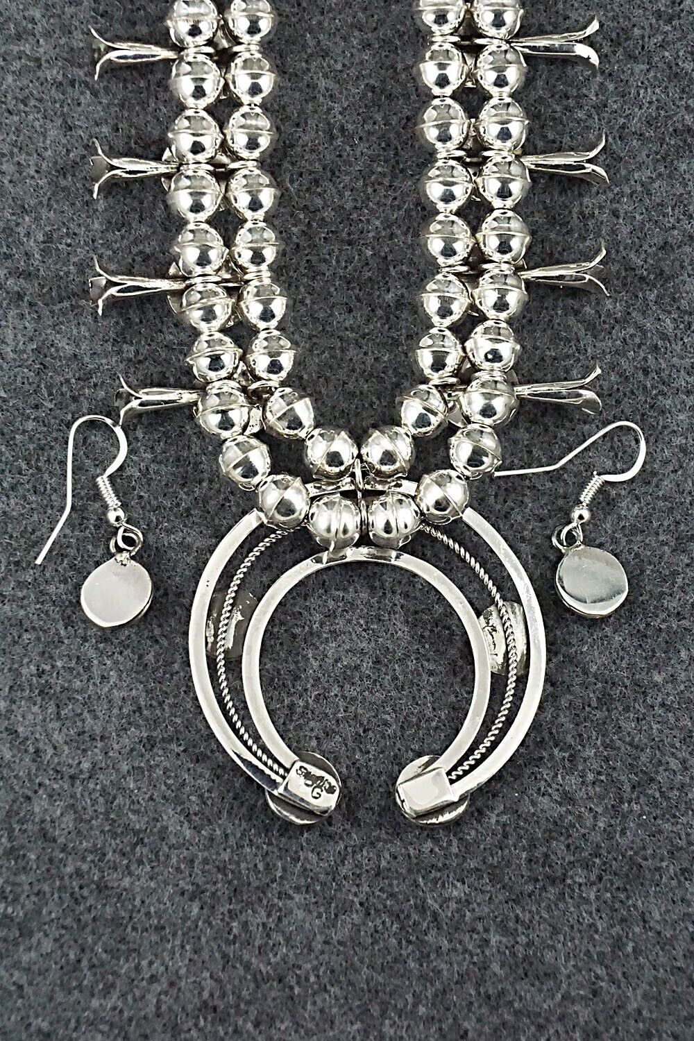 Turquoise & Sterling Silver Squash Blossom Set - Phil Garcia