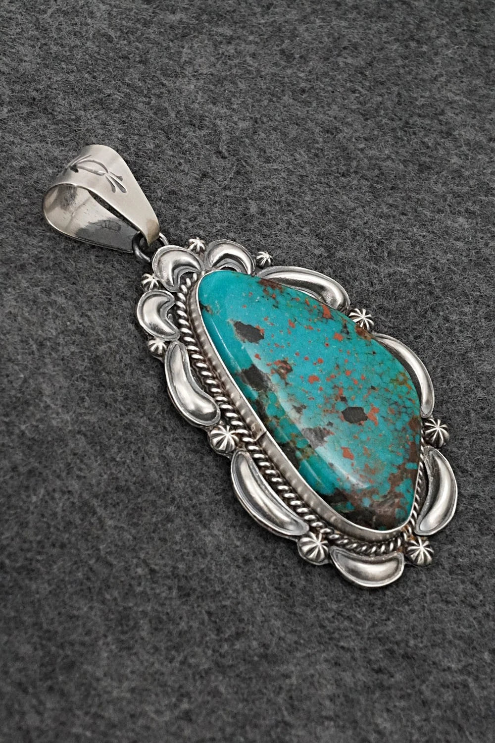 Turquoise & Sterling Silver Pendant - Raymond Delgarito