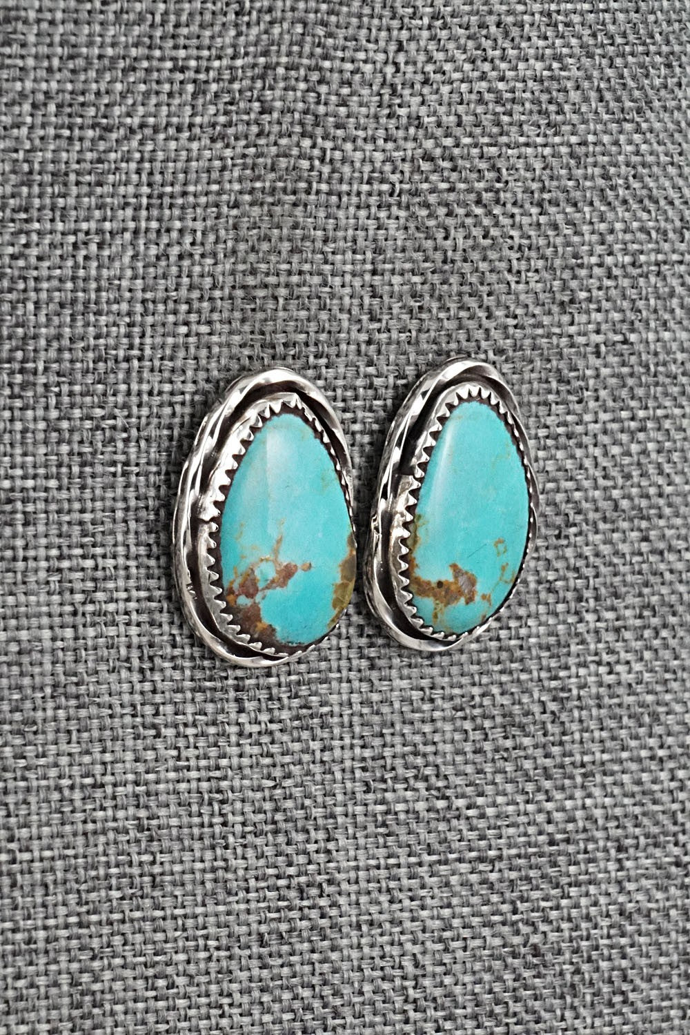 Turquoise & Sterling Silver Earrings - Ernest Hawthorne
