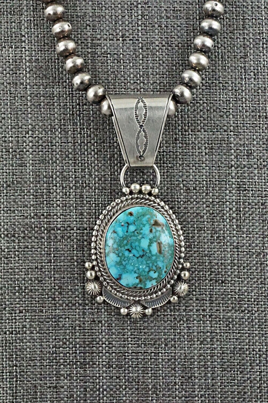 Turquoise & Sterling Silver Necklace - Tom Lewis