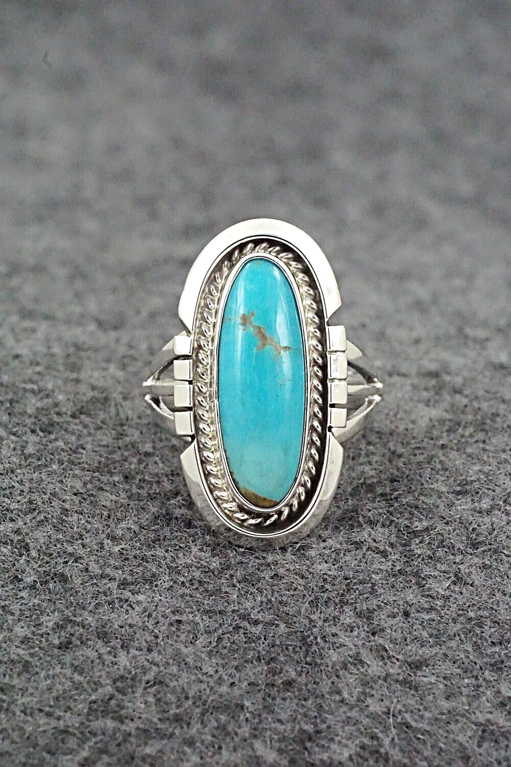 Turquoise & Sterling Silver Ring - Samuel Yellowhair - Size 5.75