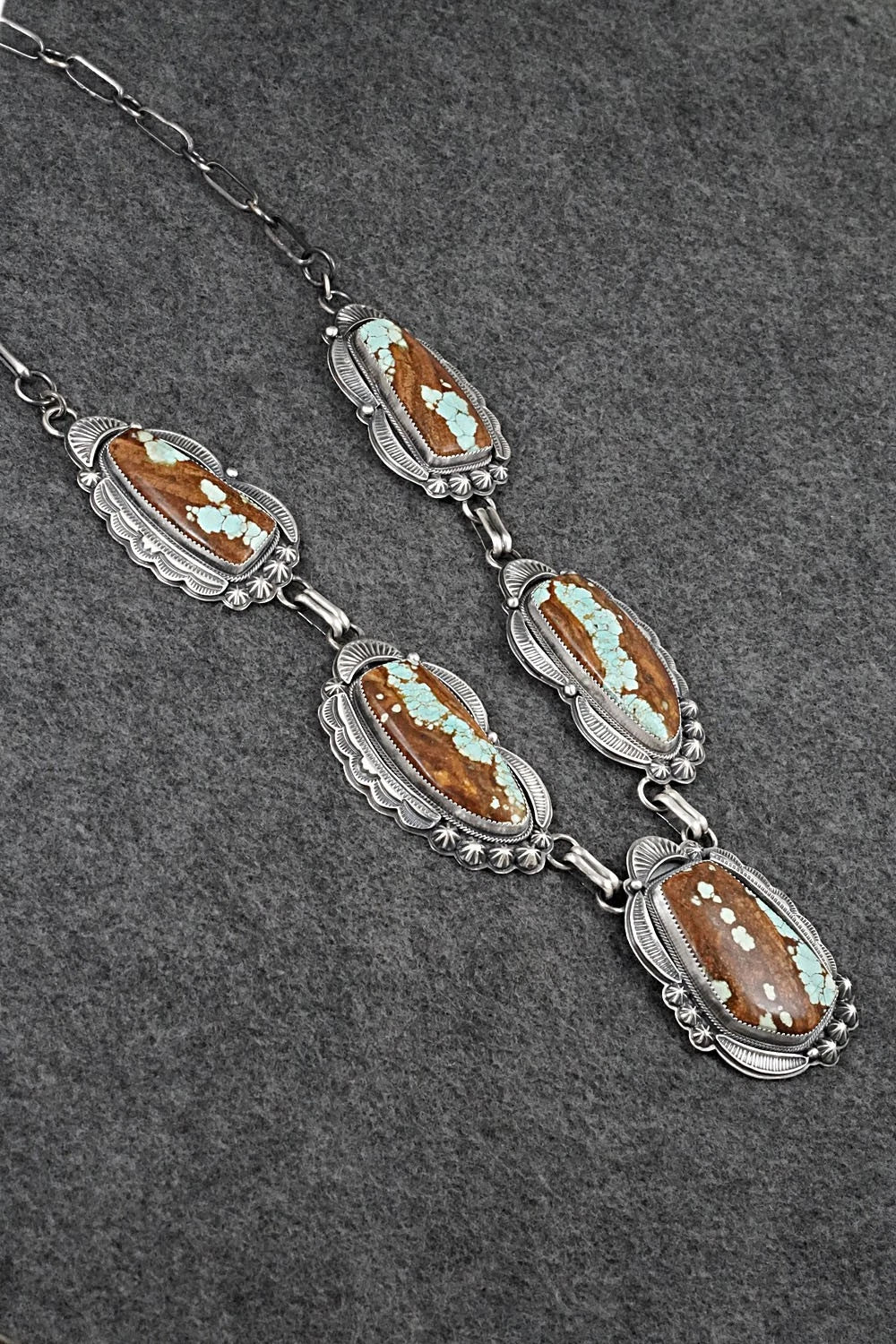 Turquoise & Sterling Silver Necklace and Earrings Set - Randy Boyd