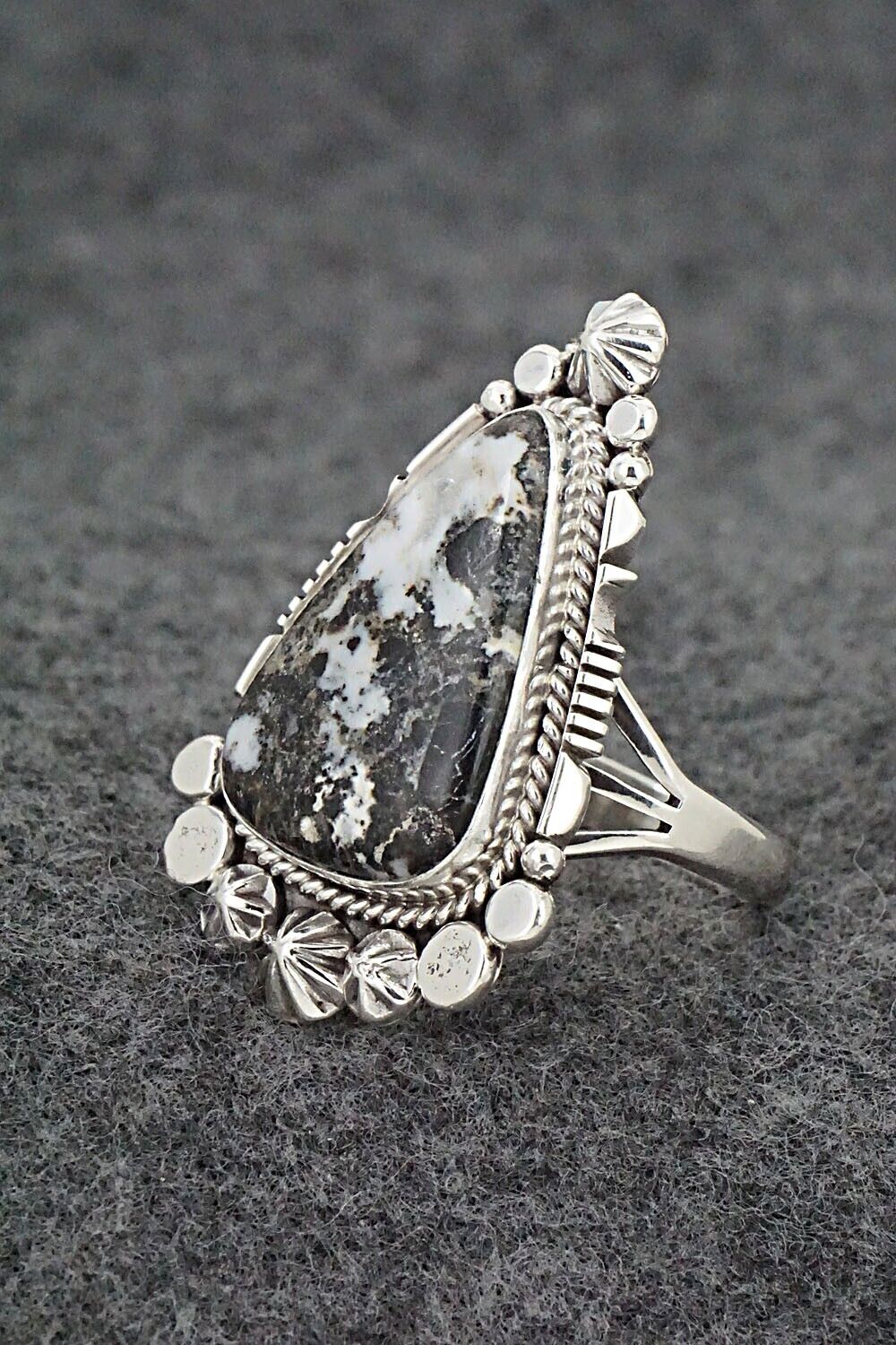 White Buffalo & Sterling Silver Ring - Daniel Benally - Size 10