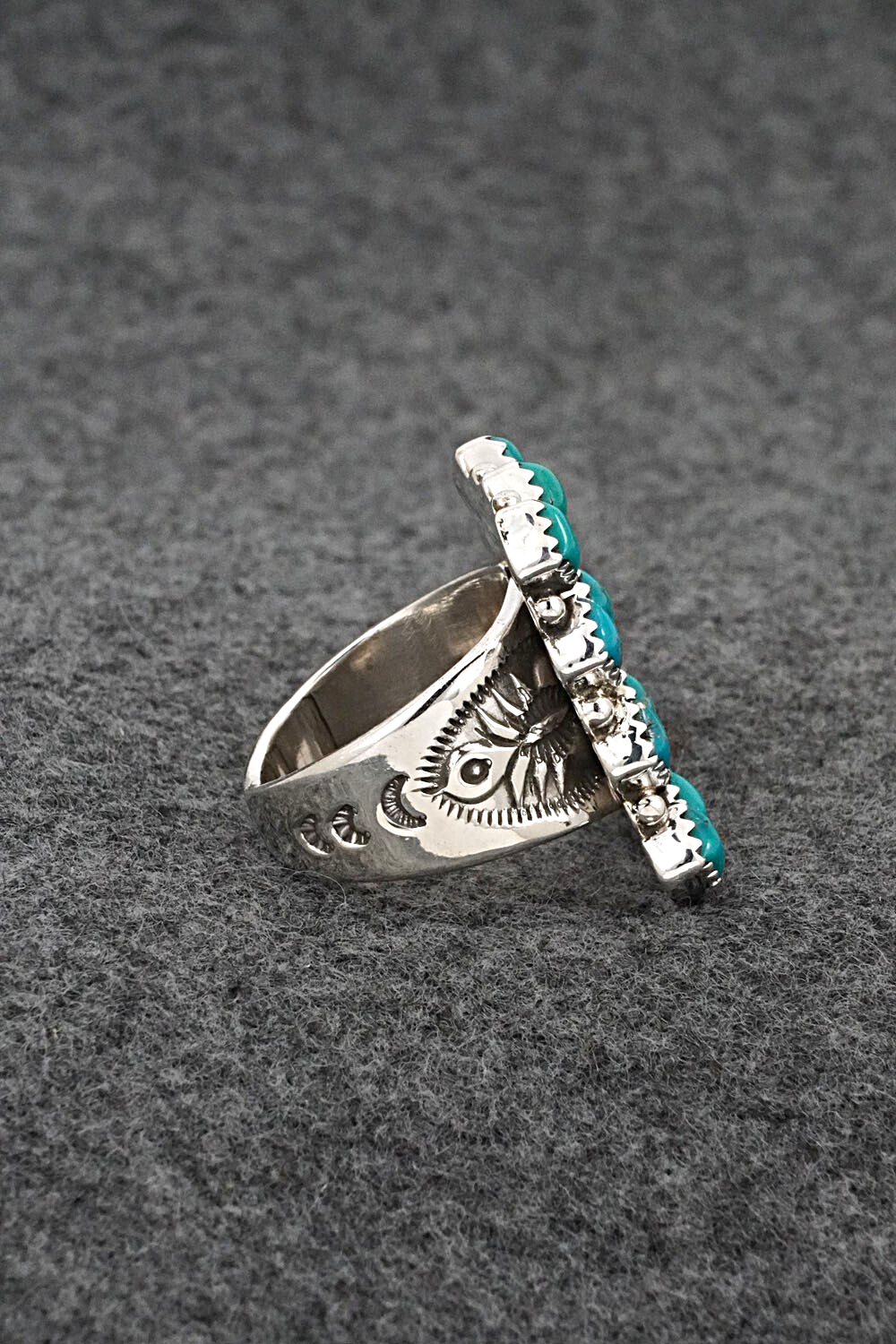 Turquoise & Sterling Silver Ring - Verley Betone - Size 7.5
