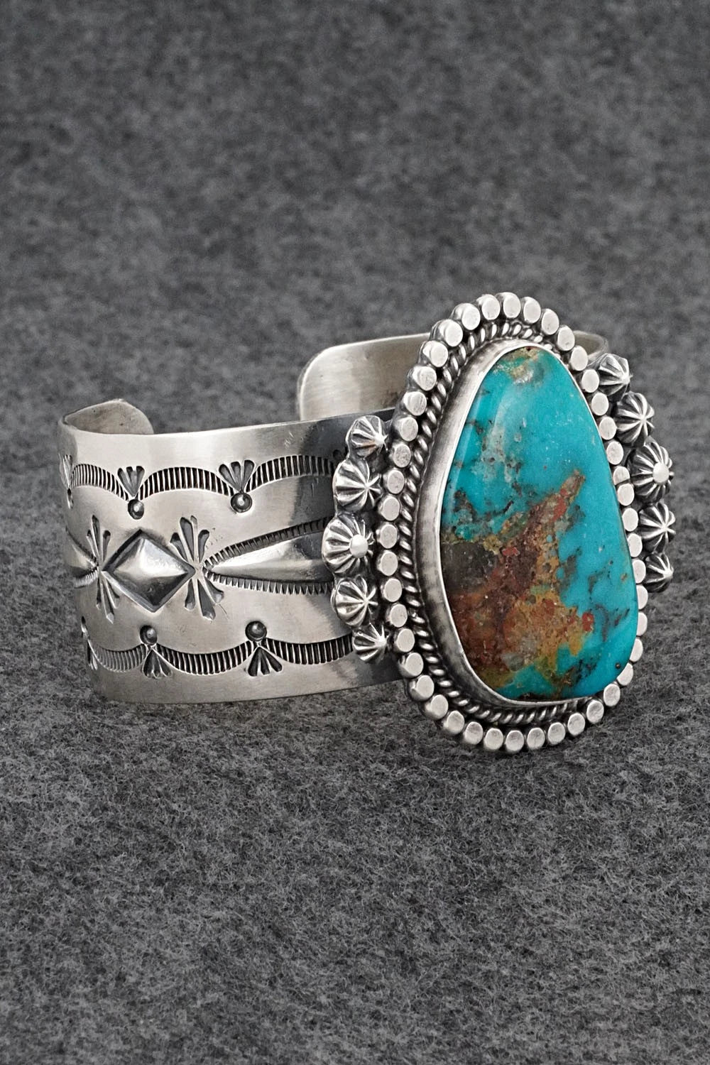Turquoise & Sterling Silver Bracelet - Raymond Delgarito
