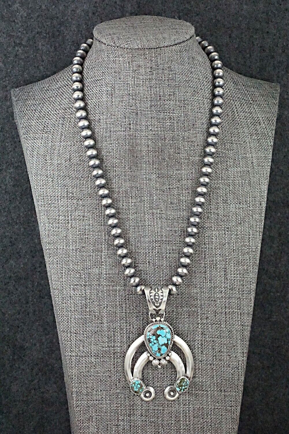 Turquoise & Sterling Silver Necklace - Tom Lewis