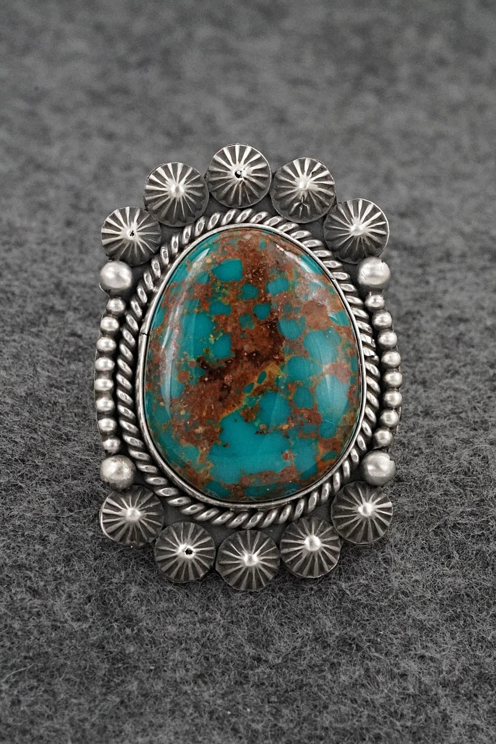 Turquoise & Sterling Silver Ring - Michael Calladitto - Size 9.5