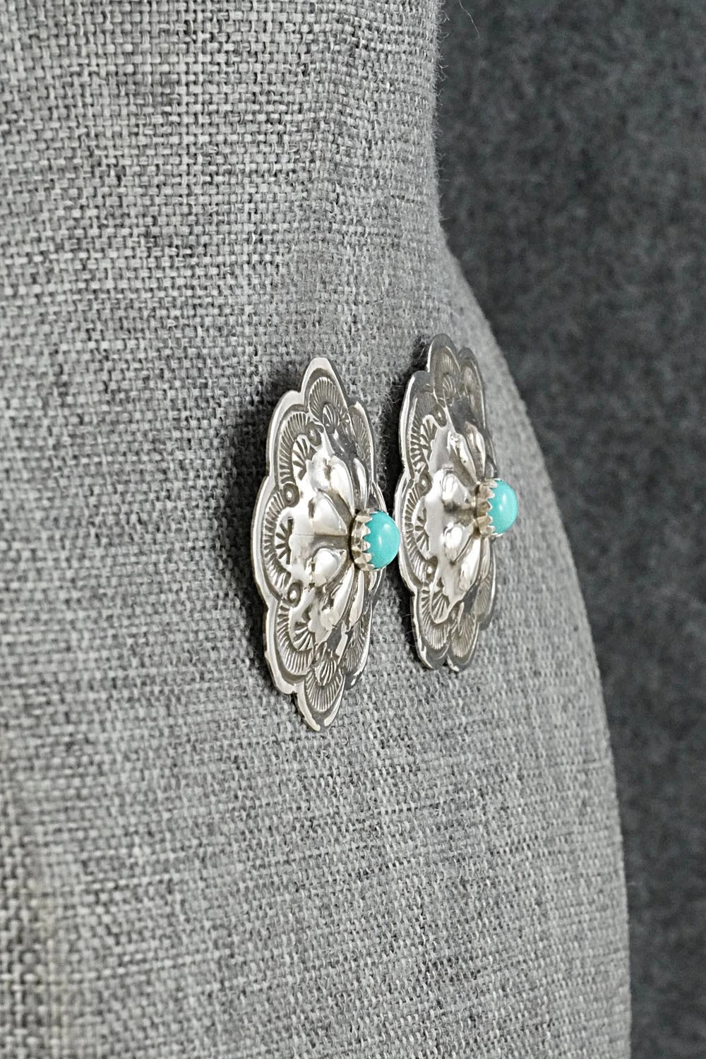 Turquoise & Sterling Silver Earrings - Charlotte Blackgoat